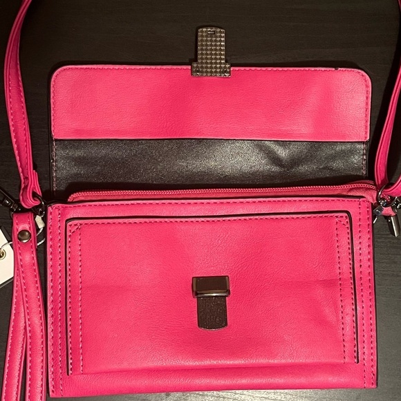 Crossbody Clutch Bag Push Lock Removable Strap Multi-pocket Wallet NWT - Picture 9 of 17